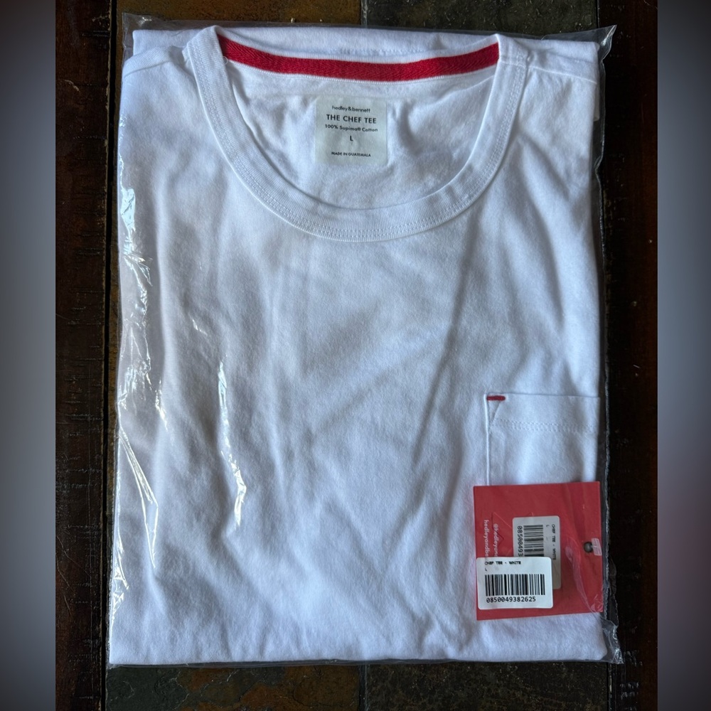 Hedley & Bennett Unisex Chef Tee White Size Large NWT